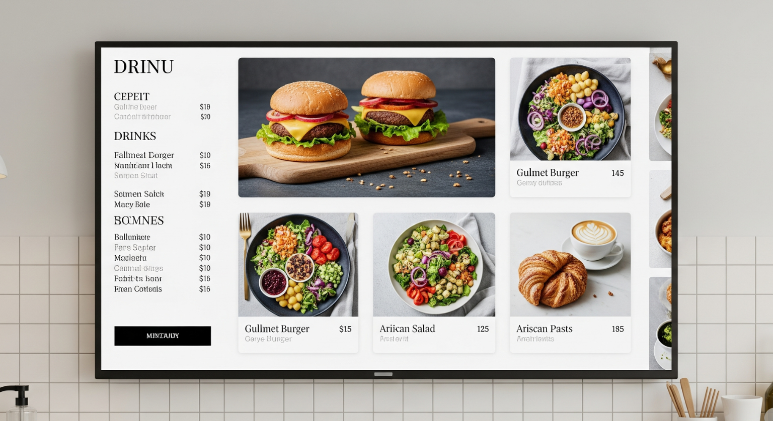 Digital Menu Example